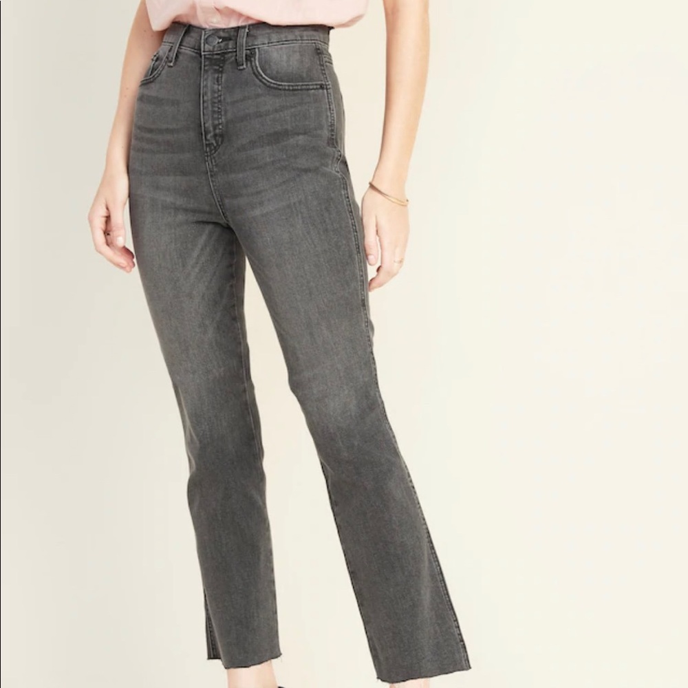 Old Navy High-Waisted Raw-Edged Flare Ankle Jean